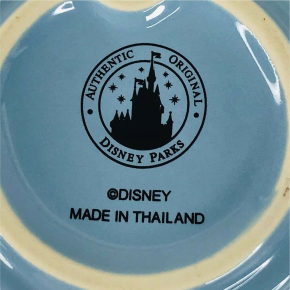 Disney Parks Mickey Mouse Soup Cereal Bowl Blue Brown Stripe White Thailand - Picture 9 of 10